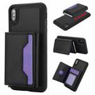 For iPhone XS Max RFID Anti-theft Detachable Card Bag Leather Phone Case(Black) - 1