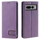 For Google Pixel 7 Pro TTUDRCH RFID Retro Texture Leather Phone Case(Purple) - 1