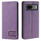 For Google Pixel 7 TTUDRCH RFID Retro Texture Leather Phone Case(Purple) - 1