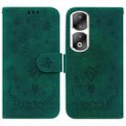 For Honor 90 Pro Butterfly Rose Embossed Leather Phone Case(Green) - 1