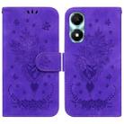 For Honor X5 Plus / Play 40C Butterfly Rose Embossed Leather Phone Case(Purple) - 1