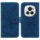 For Honor Magic6 Pro Butterfly Rose Embossed Leather Phone Case(Blue) - 1