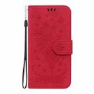 For Honor Magic6 Pro Butterfly Rose Embossed Leather Phone Case(Red) - 2