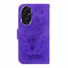 For Honor 200 Butterfly Rose Embossed Leather Phone Case(Purple) - 3