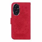 For Honor 200 Butterfly Rose Embossed Leather Phone Case(Red) - 3