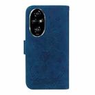 For Honor 200 Pro Butterfly Rose Embossed Leather Phone Case(Blue) - 3