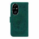 For Honor 200 Pro Butterfly Rose Embossed Leather Phone Case(Green) - 3