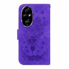 For Honor 200 Pro Butterfly Rose Embossed Leather Phone Case(Purple) - 3