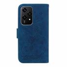 For Honor 200 Lite Global Butterfly Rose Embossed Leather Phone Case(Blue) - 3