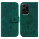 For Honor 200 Lite Global Butterfly Rose Embossed Leather Phone Case(Green) - 1