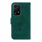 For Honor 200 Lite Global Butterfly Rose Embossed Leather Phone Case(Green) - 3