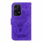 For Honor 200 Lite Global Butterfly Rose Embossed Leather Phone Case(Purple) - 3