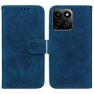 For Honor Play 60 Plus Butterfly Rose Embossed Leather Phone Case(Blue) - 1