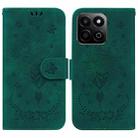 For Honor Play 60 Plus Butterfly Rose Embossed Leather Phone Case(Green) - 1