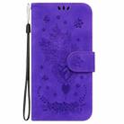 For Honor Play 60 Plus Butterfly Rose Embossed Leather Phone Case(Purple) - 2