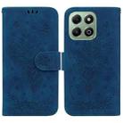 For Honor X6b Butterfly Rose Embossed Leather Phone Case(Blue) - 1