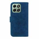 For Honor X6b Butterfly Rose Embossed Leather Phone Case(Blue) - 3