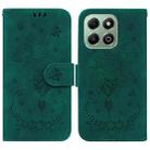 For Honor X6b Butterfly Rose Embossed Leather Phone Case(Green) - 1