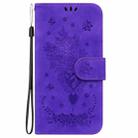 For Honor X6b Butterfly Rose Embossed Leather Phone Case(Purple) - 2