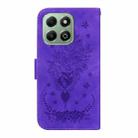 For Honor X6b Butterfly Rose Embossed Leather Phone Case(Purple) - 3