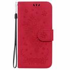 For Honor X6b Butterfly Rose Embossed Leather Phone Case(Red) - 2