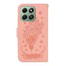 For Honor X6b Butterfly Rose Embossed Leather Phone Case(Pink) - 3