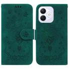 For Honor X60i Butterfly Rose Embossed Leather Phone Case(Green) - 1