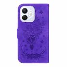 For Honor X60i Butterfly Rose Embossed Leather Phone Case(Purple) - 3