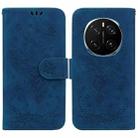 For Honor Magic7 Pro Butterfly Rose Embossed Leather Phone Case(Blue) - 1