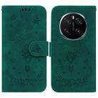 For Honor Magic7 Pro Butterfly Rose Embossed Leather Phone Case(Green) - 1