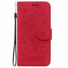 For Honor Magic7 Pro Butterfly Rose Embossed Leather Phone Case(Red) - 3