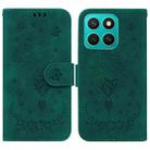 For Honor X8c 4G Butterfly Rose Embossed Leather Phone Case(Green) - 1
