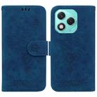 For Honor 400 Lite Butterfly Rose Embossed Leather Phone Case(Blue) - 1