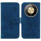 For Honor X70 5G Butterfly Rose Embossed Leather Phone Case(Blue) - 1
