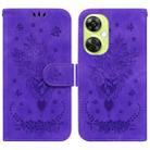 For OnePlus Nord CE 3 Lite/Nord N30 Butterfly Rose Embossed Leather Phone Case(Purple) - 1