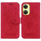 For OnePlus Nord CE 3 Lite/Nord N30 Butterfly Rose Embossed Leather Phone Case(Red) - 1