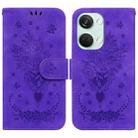 For OnePlus Nord 3 Butterfly Rose Embossed Leather Phone Case(Purple) - 1