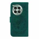 For OnePlus Ace 3 Pro Butterfly Rose Embossed Leather Phone Case(Green) - 3