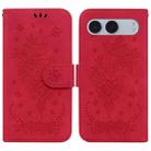 For OnePlus Nord 4 Butterfly Rose Embossed Leather Phone Case(Red) - 1