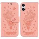 For Sony Xperia 10 VI Butterfly Rose Embossed Leather Phone Case(Pink) - 1