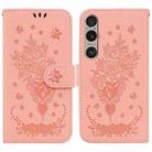 For Sony Xperia 1 VI Butterfly Rose Embossed Leather Phone Case(Pink) - 1