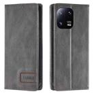 For Xiaomi 13 Pro TTUDRCH RFID Retro Texture Leather Phone Case(Grey) - 1