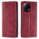 For Xiaomi 13 Pro TTUDRCH RFID Retro Texture Leather Phone Case(Red) - 1