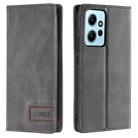 For Xiaomi Redmi Note 12 4G Global TTUDRCH RFID Retro Texture Leather Phone Case(Grey) - 1