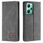 For Xiaomi Redmi Note 12 5G Global TTUDRCH RFID Retro Texture Leather Phone Case(Grey) - 1