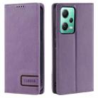 For Xiaomi Redmi Note 12 5G Global TTUDRCH RFID Retro Texture Leather Phone Case(Purple) - 1