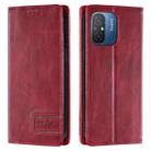 For Xiaomi Redmi 12C TTUDRCH RFID Retro Texture Leather Phone Case(Red) - 1