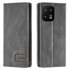 For Xiaomi 13 TTUDRCH RFID Retro Texture Leather Phone Case(Grey) - 1