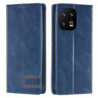 For Xiaomi 13 TTUDRCH RFID Retro Texture Leather Phone Case(Blue) - 1