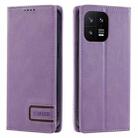 For Xiaomi 13 TTUDRCH RFID Retro Texture Leather Phone Case(Purple) - 1